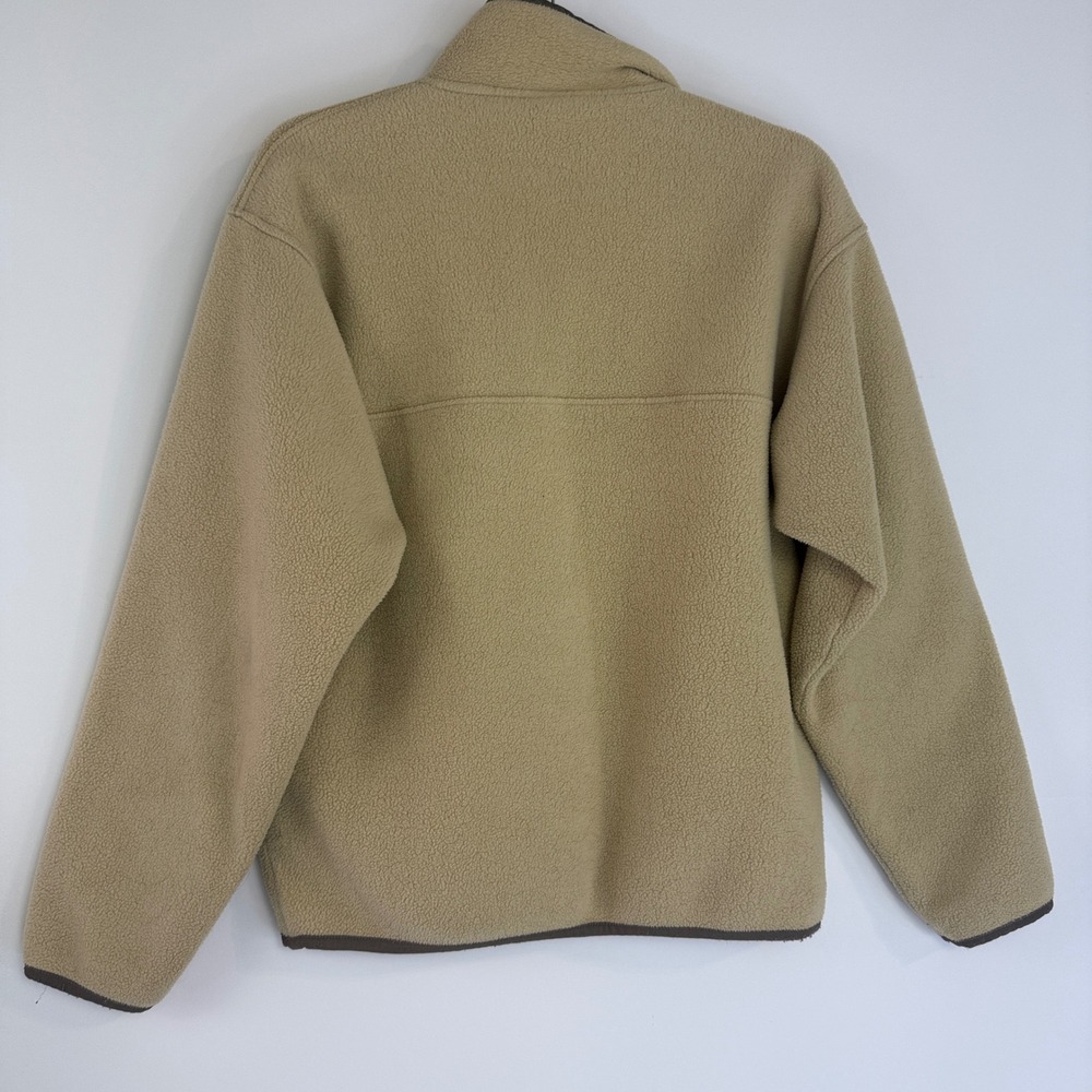 Patagonia Synchilla Snap-T Pullover Mens Small Tan Fleece Olive Green Trim 12536 - Picture 7 of 15